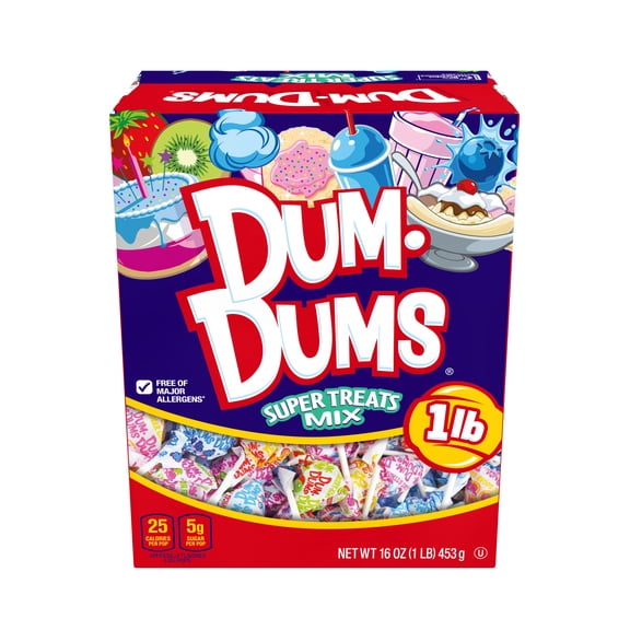 Dum Dums Limited Edition Flavor Mix Lollipops & Suckers, Party Candy Hard Candy, 16 oz Box