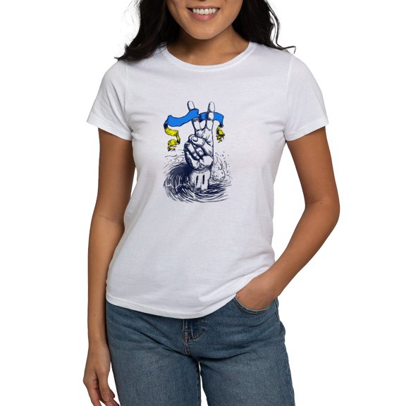 CafePress - Pro Ukraine Support Ukrainian Flag Peace S T Shirt - Women's Classic T-Shirt
