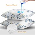 thumbnail image 4 of Teal Blue Eucalyptus Leaves Throw Pillow Covers 26x26 Inch Set of 2, Farmhouse Botanical Watercolor Waterproof Outdoor Pillow Covers, Decorative Cushion Pillowcases for Couch, Sofa, Bed, Patio, 4 of 9