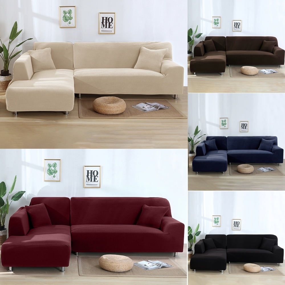 New Multistyle Combination Ltype Solid Color Stretch Sofa Cover