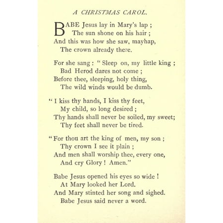 Poems 1894 A Christmas Carol Poster Print by George MacDonald  Walmart.com