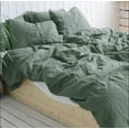 thumbnail image 2 of Pavish Export Sage Green Cotton Duvet Cover Set Stonewashed Cotton Bedding Set Full Soft Cotton Duvet Cover Set, 2 of 3