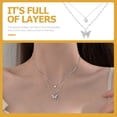 thumbnail image 2 of OULII Collier Ras du Cou Papillon Design Superposé Chaîne Élégante Bijou, 2 of 8