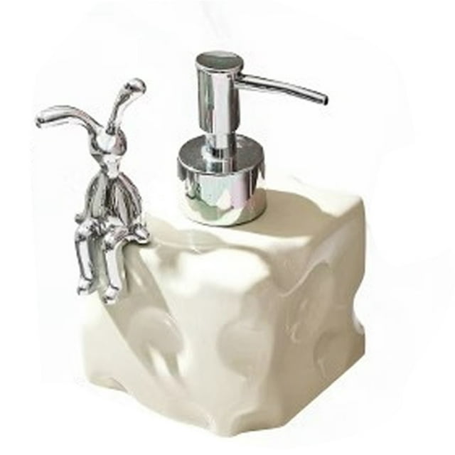 Kitchen Soap Dispenser, Press Pump Bottle Dispenser Empty Refillable Ceramic Container Foam Soap Dispenser or Lotion Dispenser with Pump for Kitchen Bathroom