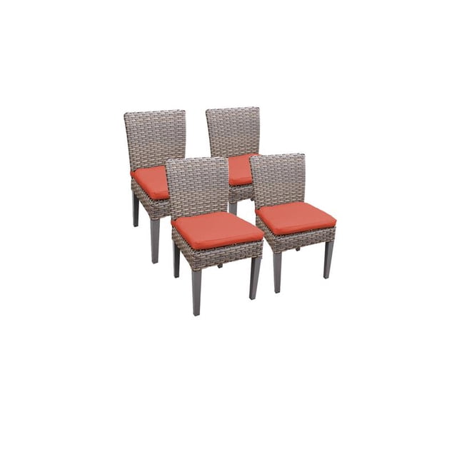 4 Monterey Armless Dining Chairs in Tangerine
