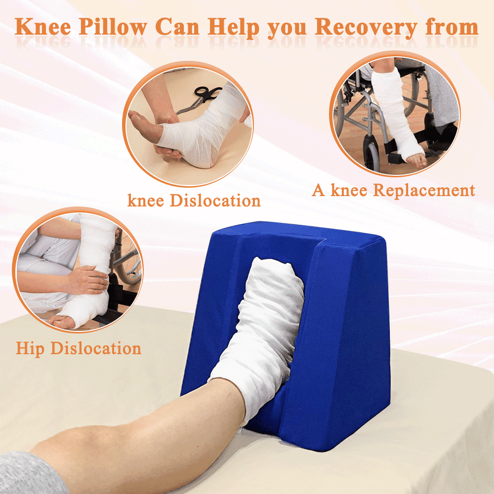 Knee Surgery Pillow Leg Elevation Pillow for After Knee Surgery Acl Recovery Leg Sleeping Knee Pillow Wedge Elevated Leg Pillow Knee Elevation Foam Wedge Ankle Support Pillow for Legs Circulation