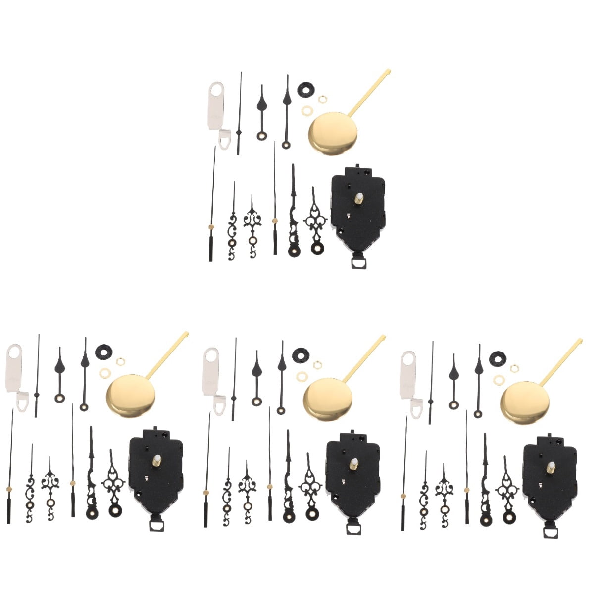 LITINKIMI Wall Clock Mechanism 4Sets Black Silent Motor for DIY Projects