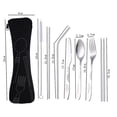 thumbnail image 2 of Outdoor Portable Stainless Steel Cutlery Set - Half Flower - Seven-piece Straw Set, 2 of 5