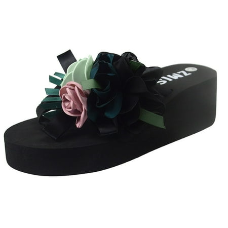 

Sehao slipper for Women Women Flowers Beach Breathable Sandals Home Slipper Flip-Flops Wedges Shoes Cloth