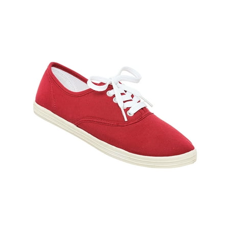 

AmeriMark Women s Adult Emery Canvas Shoe Casual Shoes Red 11 Medium US Women