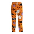 thumbnail image 2 of Halloween Pajama Pants for Men Witch Hat Castle Elastic High Waist Spooky Sleep Pants Bat Ghost Wide Leg Horror Pajama Pants, XL, 2 of 6