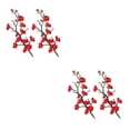 thumbnail image 4 of Kearding 2 piezas de flores artificiales, rama de flor de ciruelo, flores falsas simuladas para la decoración de la escena de la del Rojo ramas cortas 2piezas, 4 of 6
