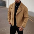 thumbnail image 6 of IWRICH Men's Modern Motorcycle Jacket Lightweight Zip up Long Sleeve Motorcycle Coat Slim Fit Lapel Outdoor Windbreak Khaki XL, 6 of 9