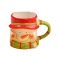 thumbnail image 3 of Taza de cerámica bonita, tazas de café navideñas, tazas de chocolate caliente, tazas esmaltadas para decoración de cafetería, regalos de Navidad, Muñeco de nieve, 3 of 8