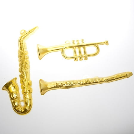 Gold Plastic Musical Instrument Decorations