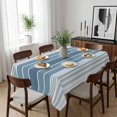 thumbnail image 6 of Blue Ombre Stripe Table Cloth Waterproof Tablecloths, Farmhouse Striped Gradient Tablecloth Dining Table Cover for Kitchen Party Tabletop Outdoor, Rectangle Tablecloth 52x70 Inch, 6 of 9