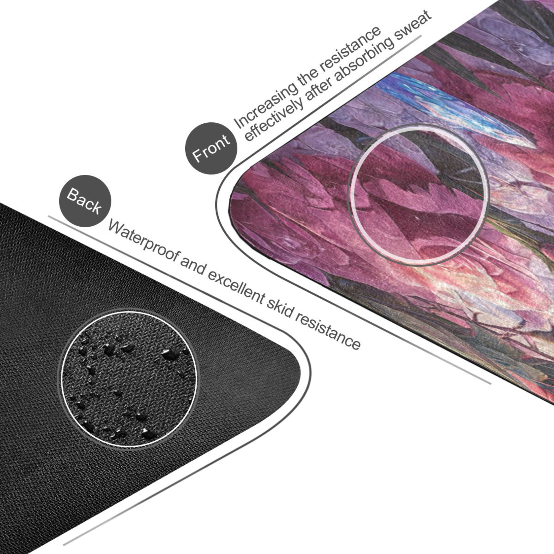 BZSMCE Yoga Mat Women Snow Leopard Roses Crystals Fitness Mat
