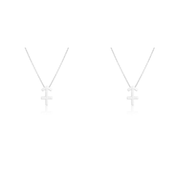 Jumpingount Tema de constelación Collar de amistad Regalo de amigos Ins Personalidad Superficie lisa Accesorio de moda Sagitario Plata Type2 NO2 Jumpingount CBP198481