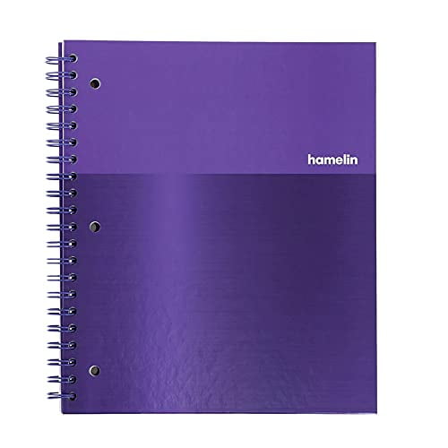 Hamelin 1 Subject 7x10 Hard Cover Double Wire Spiral Notebook College Ruled 150 Pages MIDNIGHT Black 