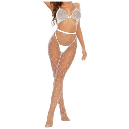 

Compression Socks for Women Women Socks Women Sexy Lingerie Sleepwear Fishnet Stocking Diamond Nightwear Two-piece suit