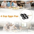thumbnail image 3 of 4 Cup Eggs Pan, Diameter 8cm Depth 2.2cm Cast Iron Fried Egg Pan Pancake Pan Burger Omelet Cooker Griddle Egg Skillet for Breakfast, for Gas Stove and Induction Cooker(17 x 17 cm), 3 of 4