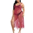 thumbnail image 1 of Birdeem Cache-Maillots Femmes Dentelle Ajourée à Franges Couleur Unie Robe de Plage Cache-Maillot Style Bohème Cache-Maillots, 1 of 1