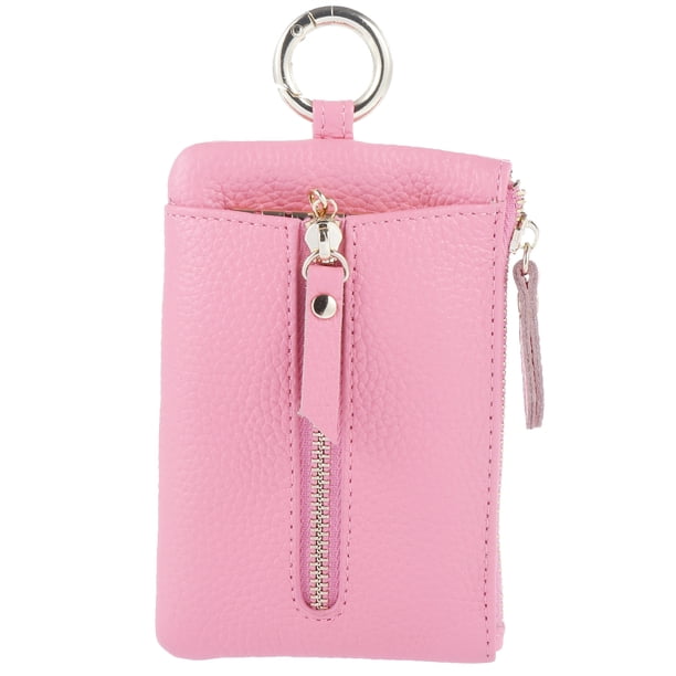 1 monedero portátil multifuncional con cremallera para llaves, bolso de mano de cuero, monedero.