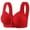 Red, variant on Ohufall Women's Bras Plus Size Lace Trim Front Buckle Wirefree Bra Fixed Cup Push Up Breathable Underwear
