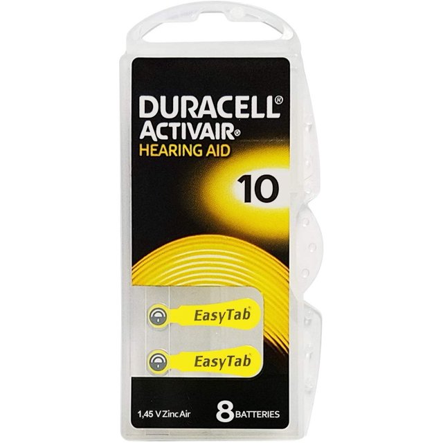 300 Cells - Duracell Hearing Aid Battery With Easy-Fit Tab, Size 10