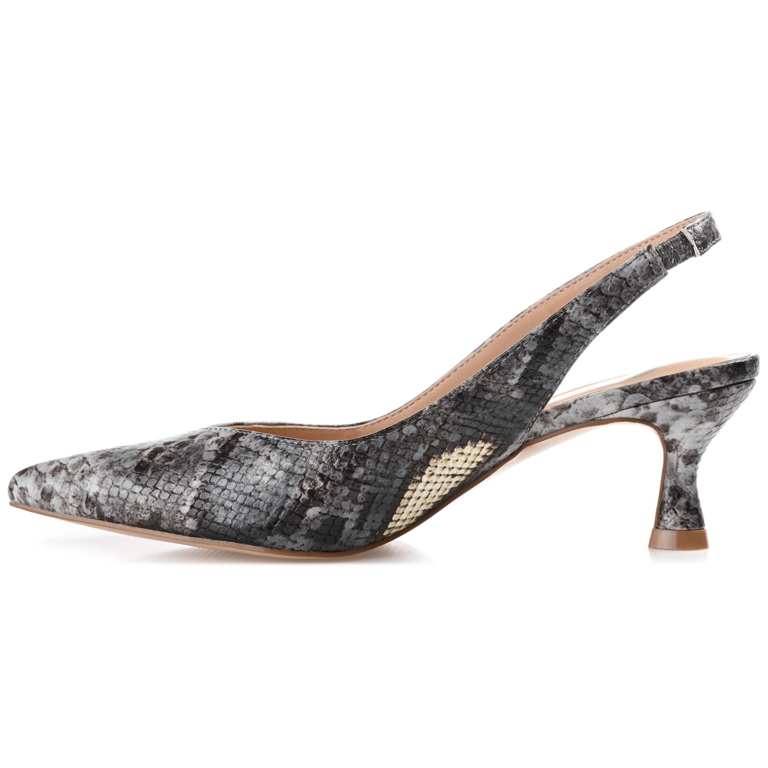 Journee Womens Mikoa Kitten Heel Sling Back Pointed Toe Pumps, Widths Available