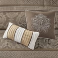 thumbnail image 5 of Noaman 7-Piece Jacquard Comforter Set Brown/Gold California King - Luxury Bedding Collection with Decorative Pillows & Bed Skirt, 5 of 14