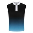 thumbnail image 4 of BXINGOHAI Men Casual Fashion Gradation Printing Pullover Turndown Sports Tank Today Sales Blue,L, 4 of 5