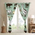thumbnail image 4 of Vintage Black Green Curtains Horse Highland Bull Blackout Curtains, Sheep Goat Rooster Curtains & Drapes Duck Bird Chicken Bedroom Curtains Farmhouse Animal Window Treatments Farm Style Room Decor, 4 of 5