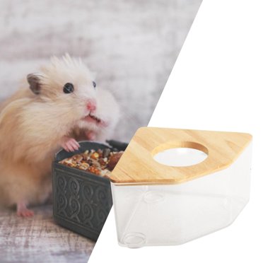 PINVNBY Hamster Sand Bath Box Wooden Shower Room Digging Sand
