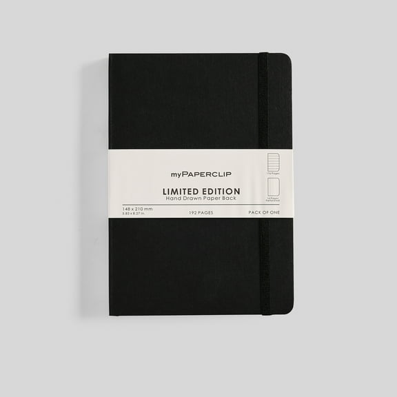 myPAPERCLIP Limited Edition Notebook, Soft Cover, A5 (5.83" x 8.27"), Ruled, Black