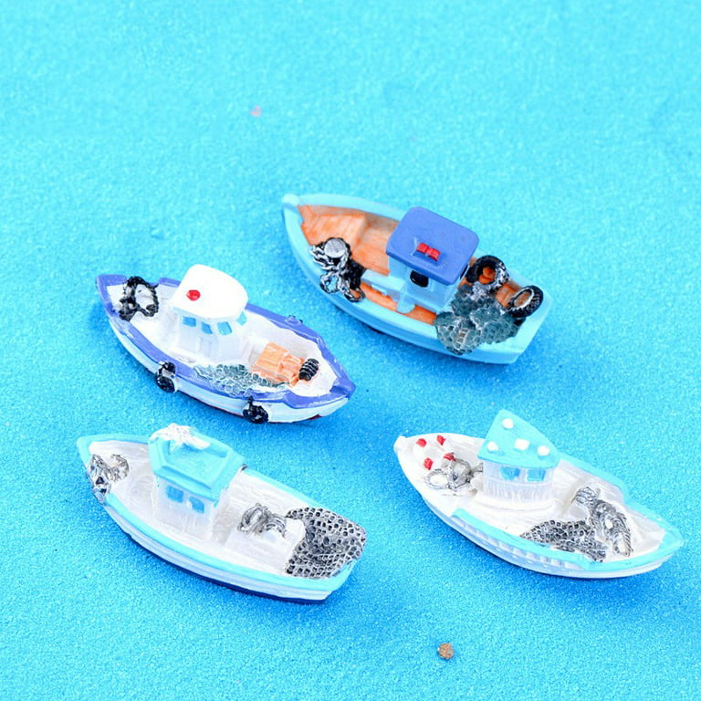 Miniature Mini Boat Model Fishing Ship Toy Diy Craft Home Tabletop  Decoration