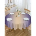 thumbnail image 5 of Dark Purple Yellow Gradient Round Tablecloth 60 inches Minimalist Ombre Modern Art Waterproof Oil-Proof Table Cloth Round Table Cover for Holiday Party Picnic Dinner Decor Indoor and Outdoor Use, 5 of 9