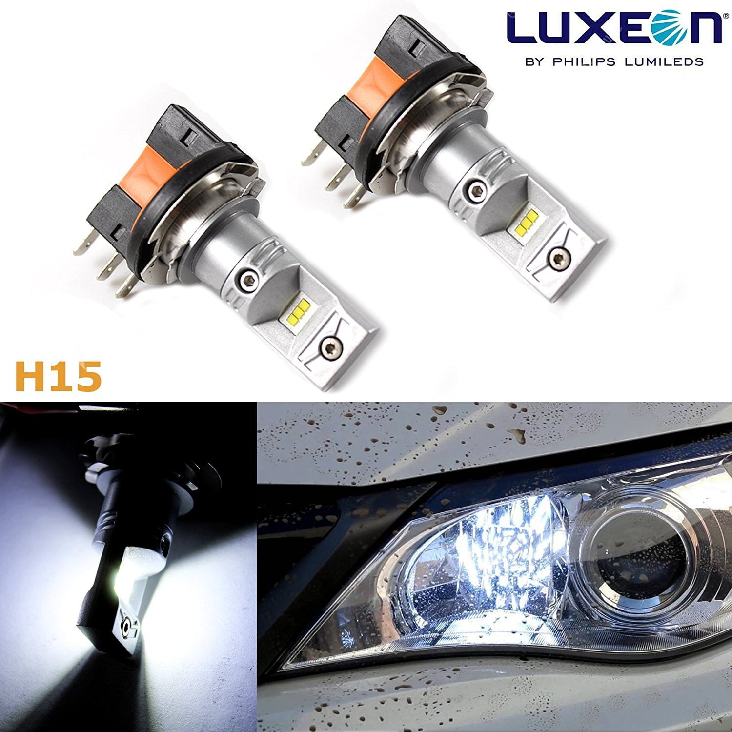 H15 LED Bulb fit for Mercedes DRL Daytime Running Light 6000k White 100W 