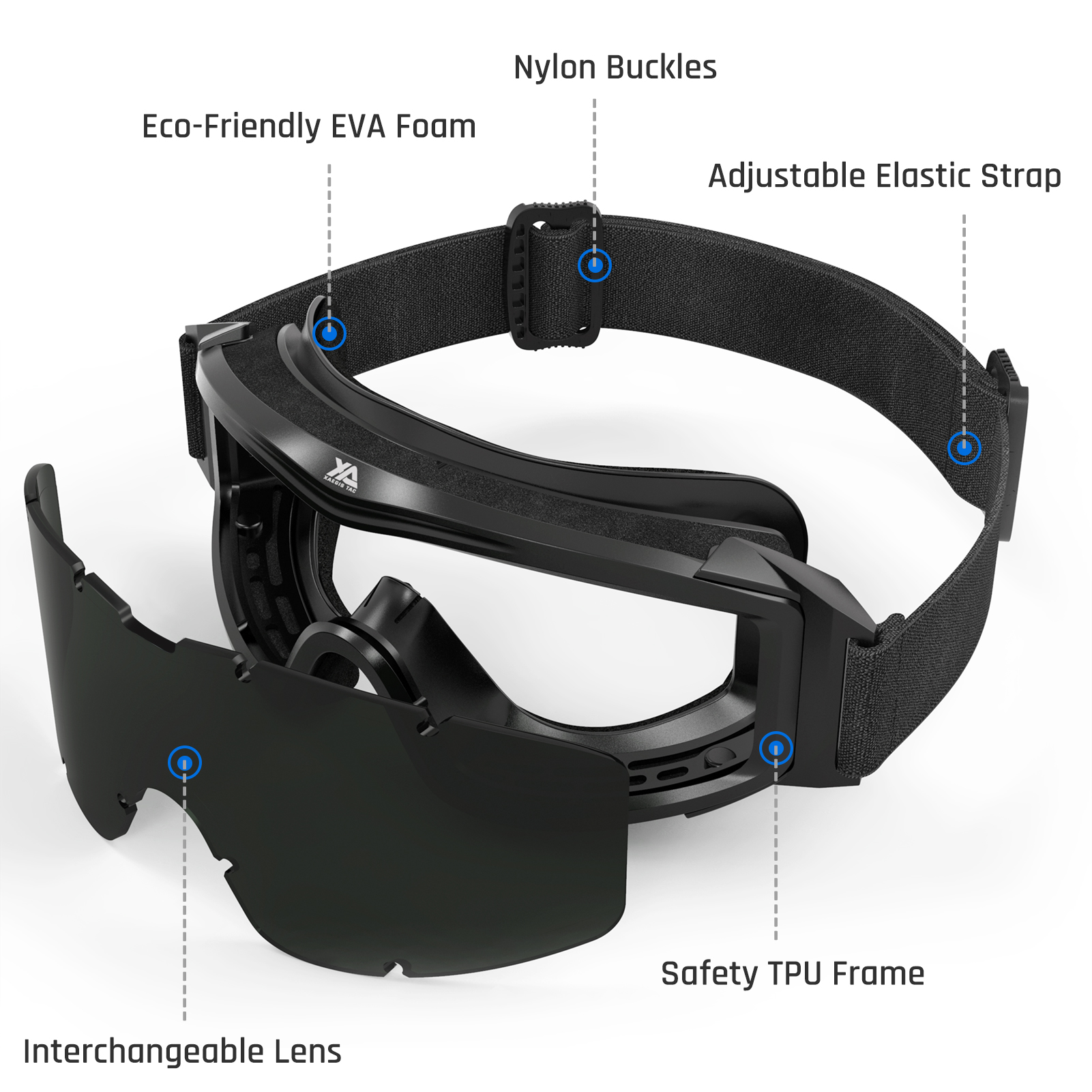 Xaegistac Airsoft Goggles Anti-Fog Glasses Designed for Safety and Comfort During Outdoor Activities Ideal for Shooting and Hunting