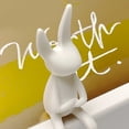 thumbnail image 7 of Dserhfy Bunny Statue Modern Sitting Bunny Figurine Easter Rabbit Sculpture for Home Living Room Office Table Shelf TV Cabinet Decor, 7 of 7