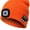 Bright Orange, variant on Bluetooth Beanie Hat with Light, Unisex USB Rechargeable 4 LED Headlamp Cap with Headphones, Built-in Stereo Speakers & Mic Winter Knitted Night Lighted Music Beanie Hat (Black)