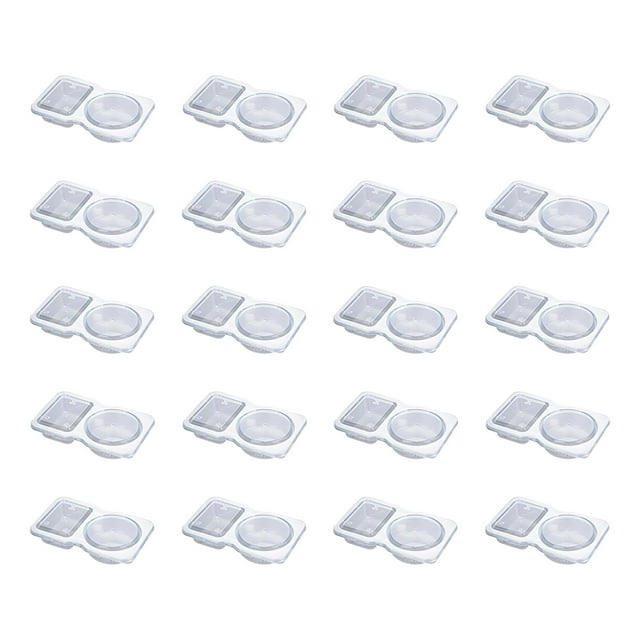 Food Storage 2 Reusable Snack Containers with 2 Compartments and Lid for Dip Storage Leakproof Snack Pack Containers for Condiments and Small Snacks 20PCS