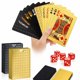 thumbnail image 1 of Cartas de juego JWENUPDE, paquete de 2 barajas impermeables doradas y negras, 1 of 8