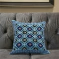 thumbnail image 5 of Mandala Floral Tiles Indoor/Outdoor Pillow with Removable Cover in Blue Orange Green Black26x26, 5 of 5