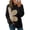 Black, variant on Women's Flower Patch Sweatshirt, Long Sleeve Crew Neck Pullover Top with Applique Detail for Casual Everyday Wear
