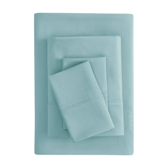Mainstays Super Soft Brushed Microfiber Bed Sheet Set, Blue Cameo, King, 4 Piece