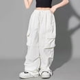 thumbnail image 5 of EnJoCho Cargo Pants Girls High Waisted Baggy Fashion Streetwear 𝖸2𝖪 Drawst𝗋ing Trousers Outdoor Workout Wide Leg Hiking Utility 𝖳rekking Adventure Casual, 5 of 6