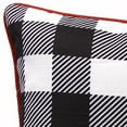 thumbnail image 2 of Jordan Manufacturing 18" x 18" Black and White Buffalo Check Gnome Holiday Square Reversible Decorative Throw Pillow with Welt, 2 of 6