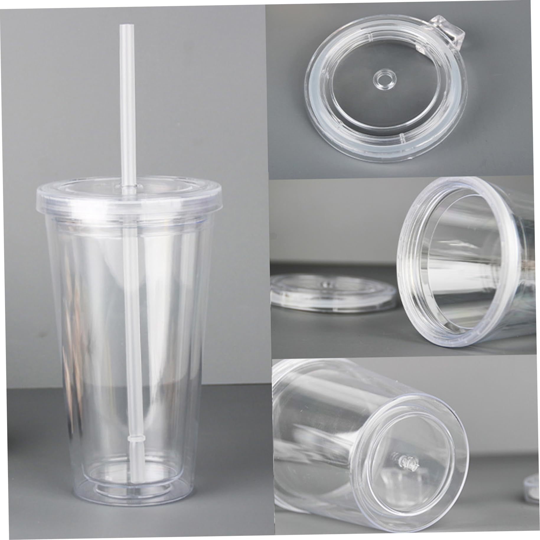 Walmart Classic BPA-Free Plastic Drinking Tumbler, Insulated Double Wall  with Lid & Straw, Reusable - 20 oz, Clear - Walmart.com