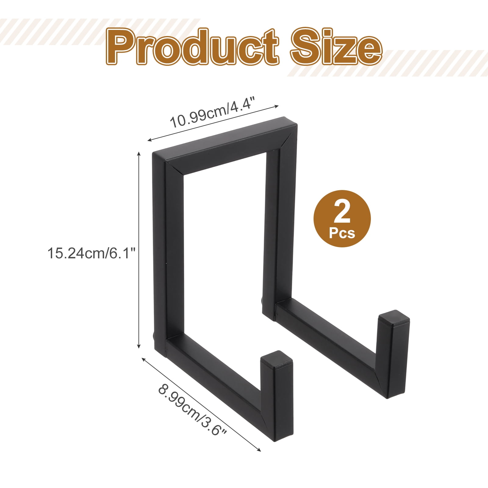 Uxcell 2 Pcs Picture Frame Stand, 6 Inch Metal Plates Stands Plate Display Stand Easel Frame Plate Holder for Picture, Decorative Plate, Book, Platter, Photo Easel, Black
